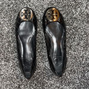 Tory Burch Quilted Patent Leather Flats